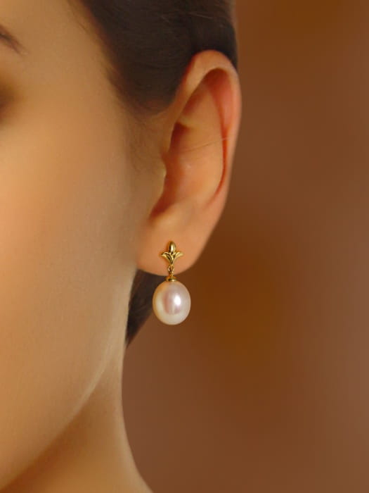 Złote kolczyki z perłami EF-95WDS-SHYG14-SSCO 2