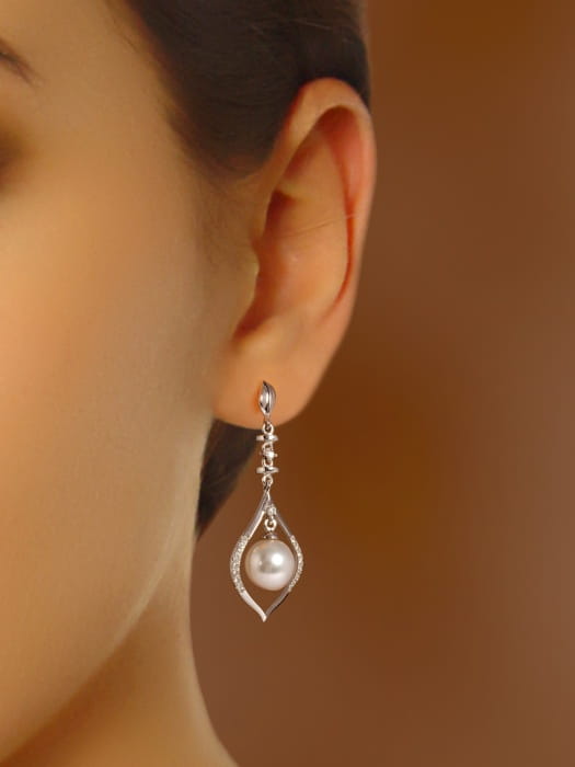 Kolczyki złote z perłami Akoya EA-80W-SHWG14D-LORT 2