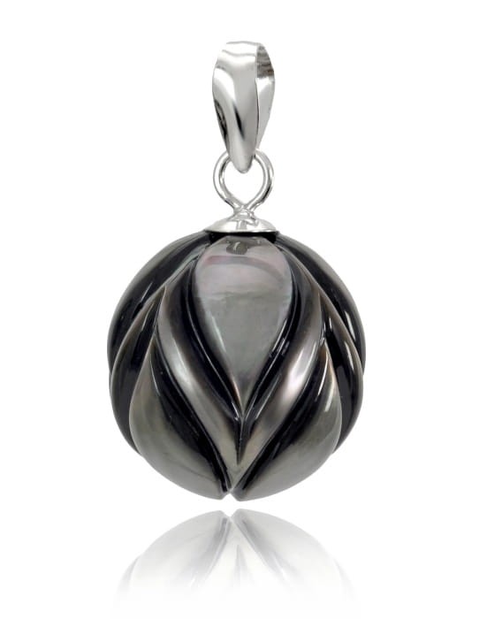 Zawieszka złota z grawerowaną perłą Tahiti 11-12 mm PT-120BC10T-WG14-CSPS