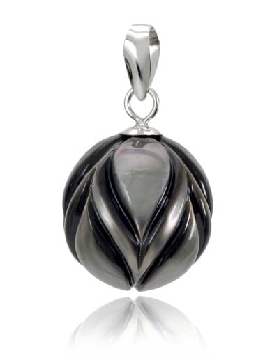 Zawieszka złota z grawerowaną perłą Tahiti 11-12 mm PT-120BC10T-WG14-CSPS 2