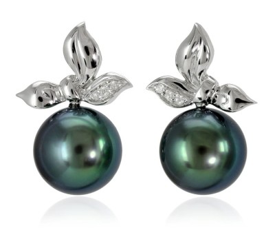 Kolczyki złote z perłami Tahiti (wzór BLVS)