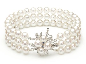 Bransoleta 3-rzędowa z perłami Akoya 6-6,5 mm (wzór PFL-WG)