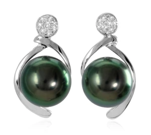 Kolczyki złote z perłami Tahiti (wzór PREG)