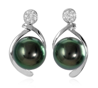 Kolczyki złote z perłami Tahiti (wzór PREG)