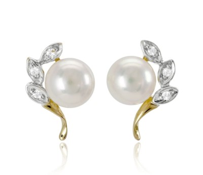 Kolczyki złote z perłami Akoya (wzór BNNT)
