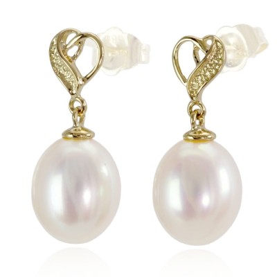 Złote kolczyki z perłami (wzór ASSC)