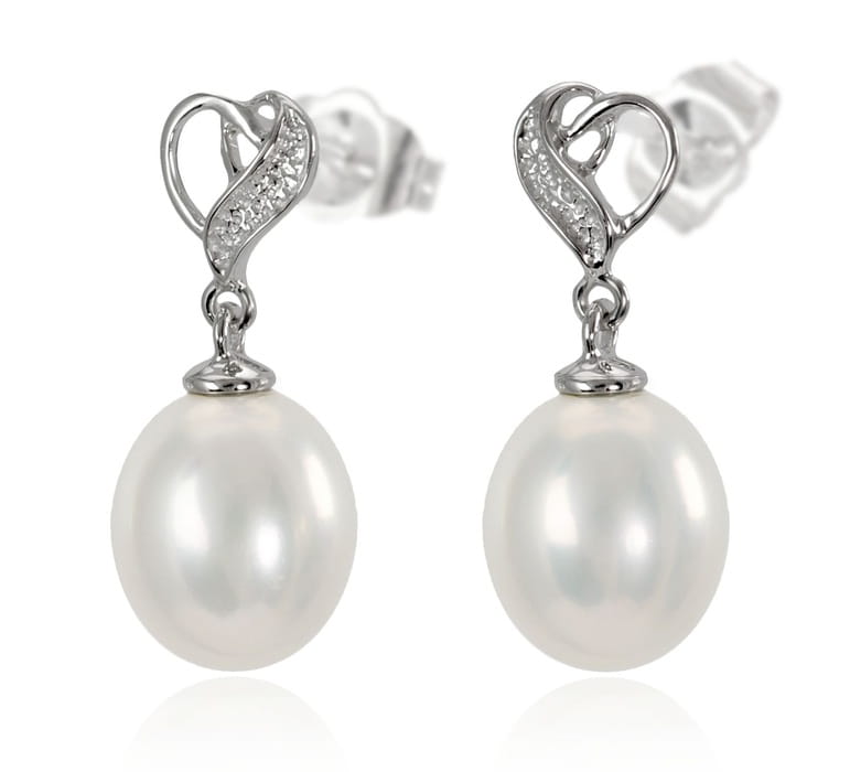 Kolczyki złote z perłami EF-85WDS-SHWG14-ASSC