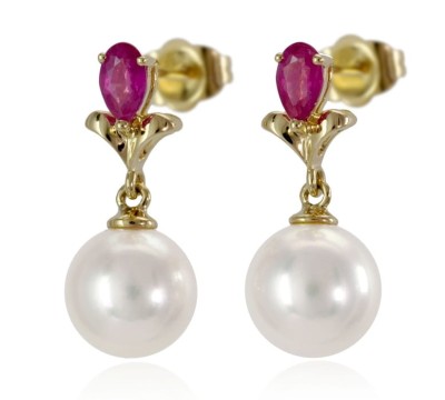 Złote kolczyki z perłami Akoya (wzór RTLP)