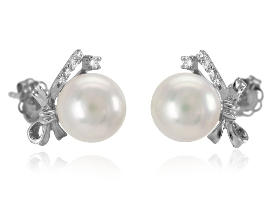 Kolczyki złote z perłami Akoya EA-80W-SWG14D-LBOW