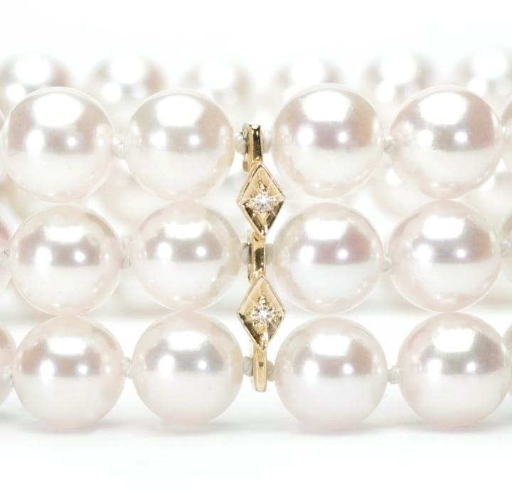 Bransoleta 3-rzędowa z perłami Akoya 6-6,5 mm BA3-65W-YG14DR-PFL 3