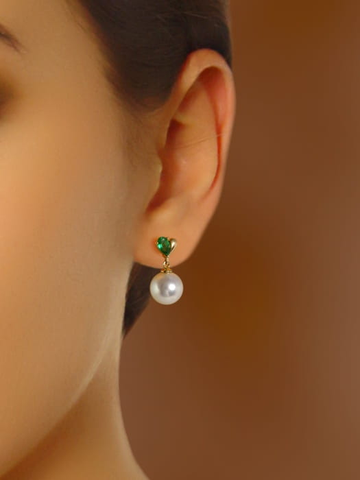 Złote kolczyki z perłami Akoya EA-85W-SHYG14E-EGHR 2