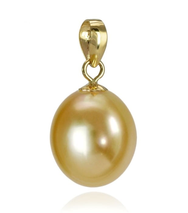 Złota zawieszka z owalną perłą South Sea 9-10 mm PS-100GDS-YG14-CSPS