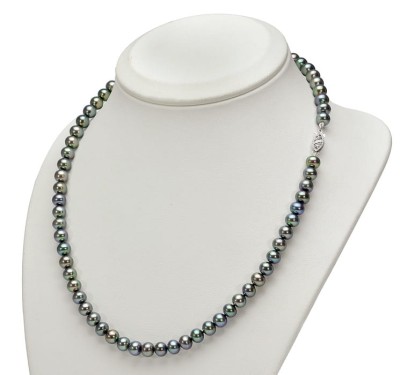 Naszyjnik z czarnych pereł 6-6,5 mm (wzór CSNP-WG)