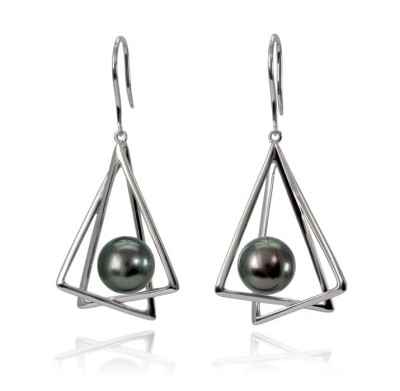 Kolczyki złote z perłami Tahiti (wzór 2TRN)