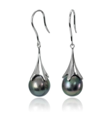 Kolczyki złote z perłami Tahiti (wzór EIFF)