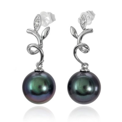 Kolczyki złote z perłami Tahiti (wzór HSHO)