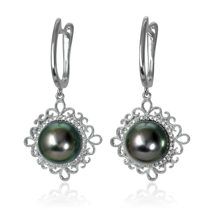 Kolczyki złote z perłami Tahiti ET-100B-LSWG14D-LSLAC