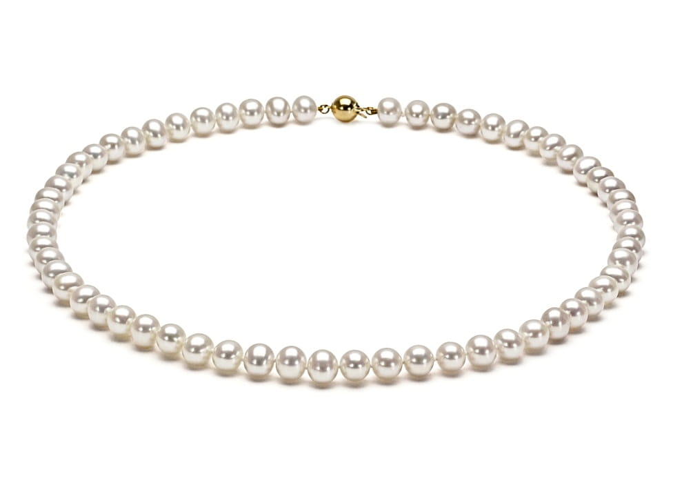 Naszyjnik z pereł 7,5-8 mm NF17-80W-BCYG14-CSNP 2
