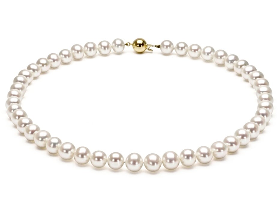 Naszyjnik z pereł 8,5-9,5 mm NF17-95W-BCYG14-CSNP 2