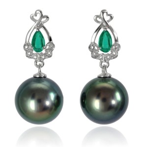 Kolczyki złote z perłami Tahiti (wzór HBSC)