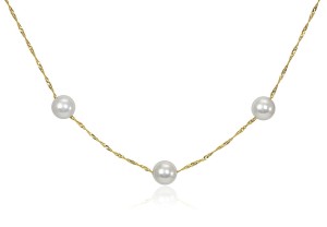 Łańcuszek z perłami Akoya 38 cm (wzór TIN3-YG)