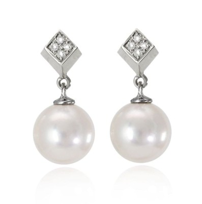 Kolczyki złote z perłami Akoya (wzór CUFF)