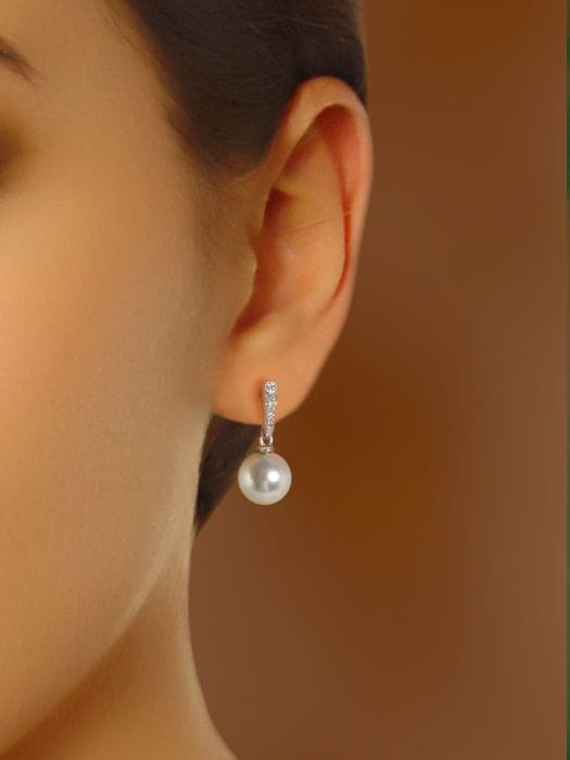 Kolczyki złote z perłami Akoya EA-85W-SHWG14D-STCK 2