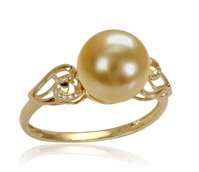 Pierścionek ze złotą perłą South Sea (wzór 2WIN)