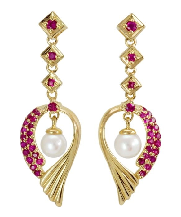 Złote kolczyki z perłami Akoya EA-55W-SHYG14R-EGP