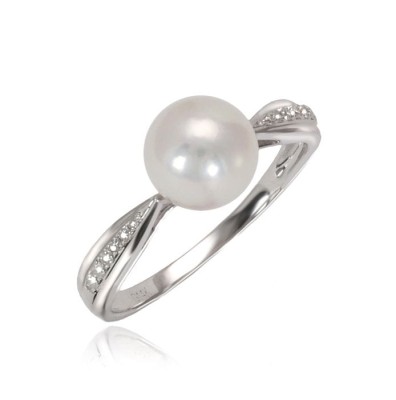 Pierścionek złoty z perłą Akoya (wzór CTRN)