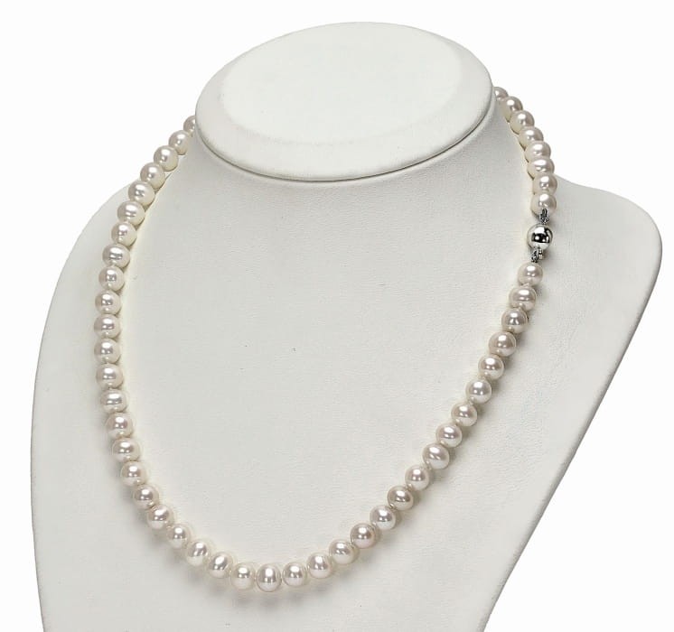 Naszyjnik z pereł 7,5-8 mm NF17-80W-BCWG14-CSNP