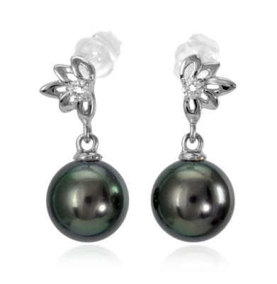 Kolczyki złote z perłami Tahiti (wzór HFLO)