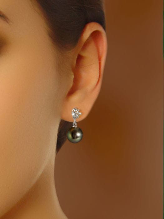 Kolczyki złote z perłami Tahiti ET-90B-SHWG14D-HFLO 2