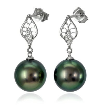 Kolczyki złote z perłami Tahiti (wzór SKL)