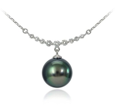 Łańcuszek złoty z perłą Tahiti 9-10 mm (wzór DARC)