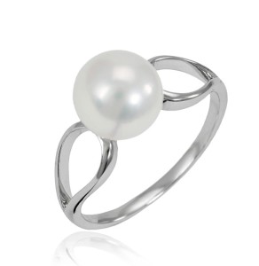 Pierścionek złoty z perłą Akoya (wzór GNS)