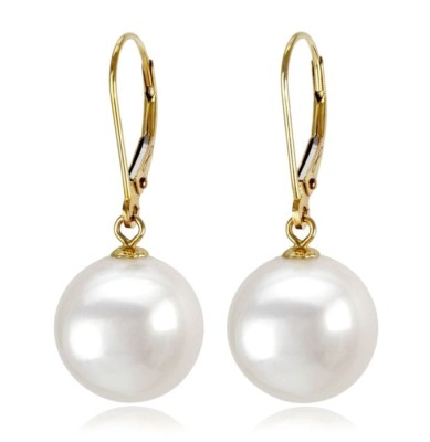 Złote kolczyki z perłami 12-13 mm (wzór CSEV)