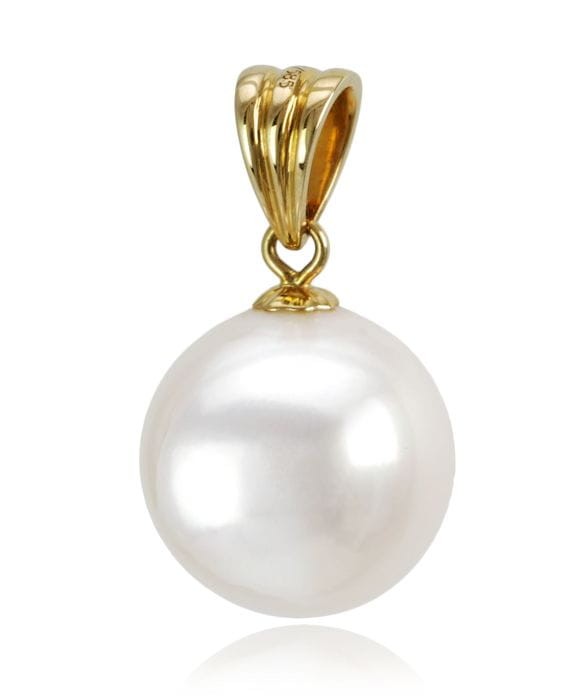 Złota zawieszka z perłą 12-13 mm PF-130W-YG14-CSPB