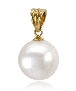 Złota zawieszka z perłą 12-13 mm (wzór CSPB)