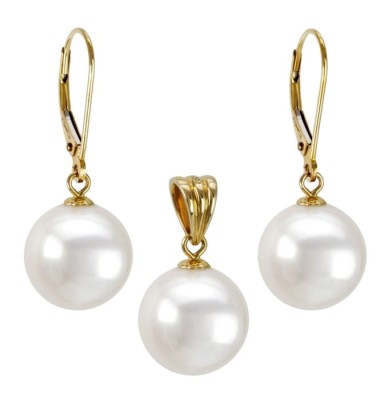 Komplet biżuterii z perłami 11-12 mm (wzór CSS-EP-YG)