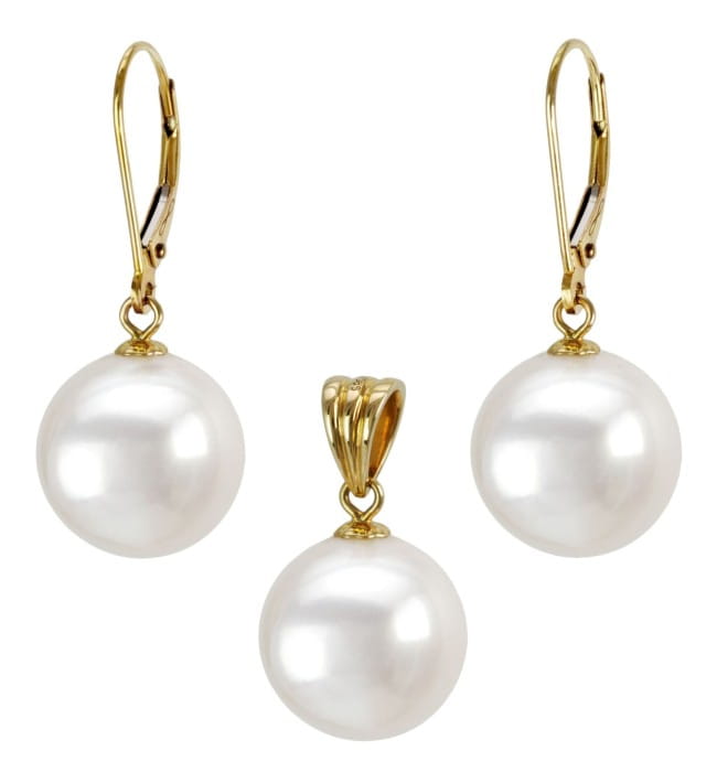 Komplet biżuterii z perłami 12-13 mm SFEP-130W-LVYG14-CSS