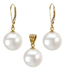 Komplet biżuterii z perłami 12-13 mm (wzór CSS-EP-YG)
