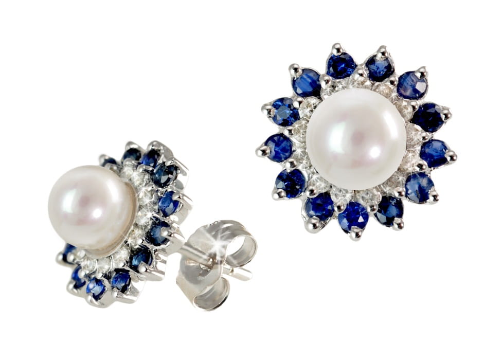 Kolczyki złote z perłami Akoya EA-60W-SWG14DS-FLO