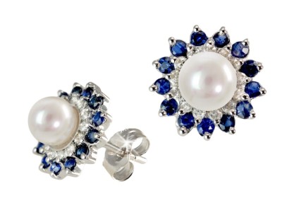 Kolczyki złote z perłami Akoya (wzór FLO)