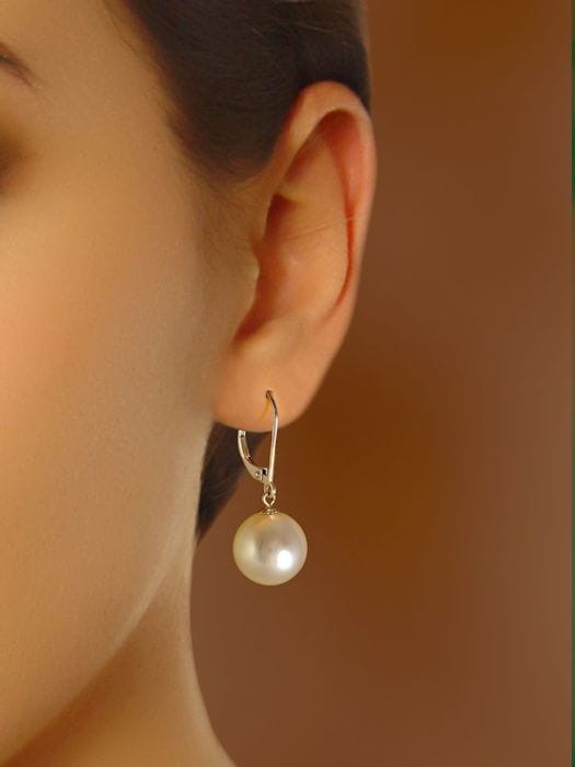 Kolczyki złote z białymi perłami South Sea 11-12 mm ES-120W-LVWG14-CSEV 2