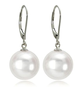 Kolczyki złote z białymi perłami South Sea 12-13 mm (wzór CSEV)