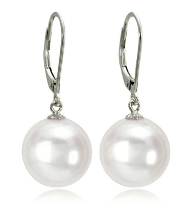 Kolczyki złote z białymi perłami South Sea 12-13 mm (wzór CSEV)