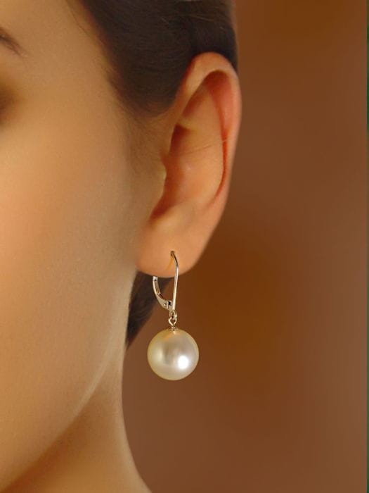 Kolczyki złote z białymi perłami South Sea 12-13 mm ES-130W-LVWG14-CSEV 2