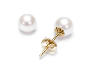 Złote kolczyki z perłami Akoya 5,5-6 mm (wzór CSES)