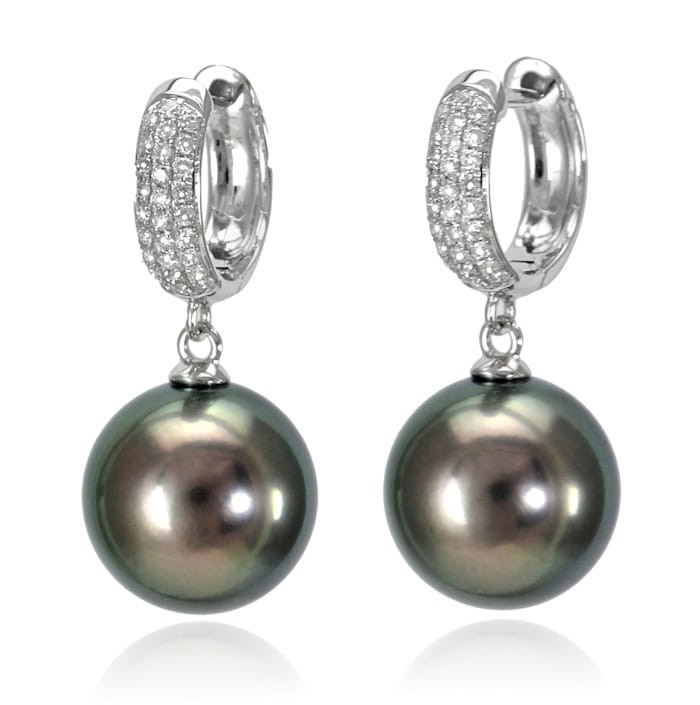 Kolczyki złote z perłami Tahiti ET-110B-RWG14D-DRNG